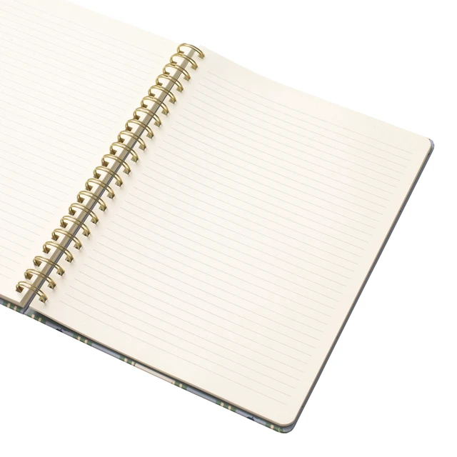 Alt view image 3 of 4 - Papier To Go B5 Size College Ruled Lined Notebook Spiral Hardcover 7.1x10 Inches Stripe and Floral Print Ric Rac Blue