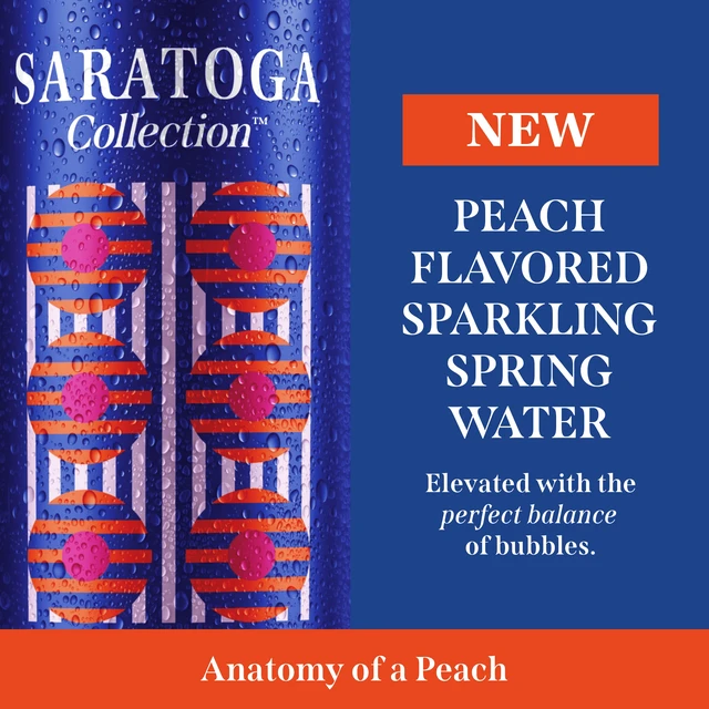 Alt view image 5 of 5 - Saratoga Collection Anatomy of a Peach Peach Flavored Sparkling Water, 12 fl oz, 6-Pack Cans