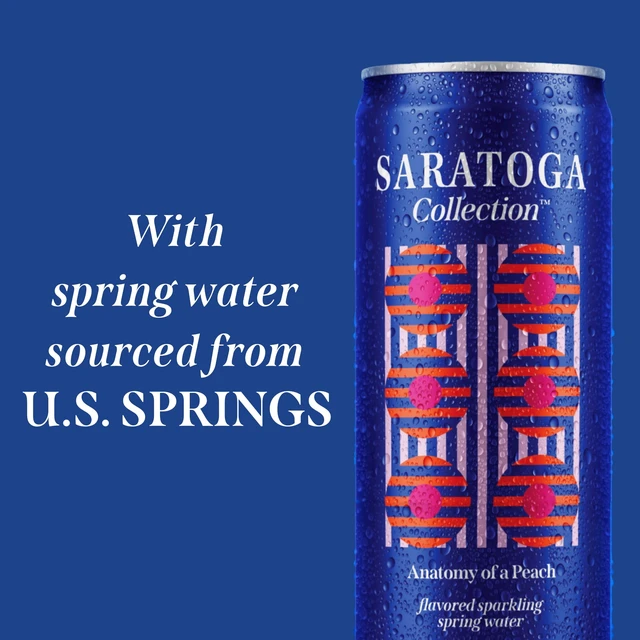 Alt view image 3 of 5 - Saratoga Collection Anatomy of a Peach Peach Flavored Sparkling Water, 12 fl oz, 6-Pack Cans