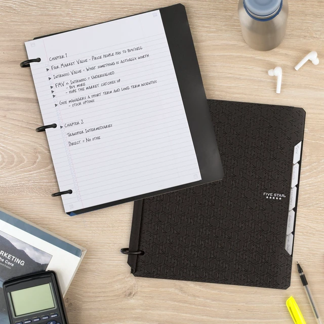 Alt view image 4 of 5 - Five Star Flex 1 Refillable Notebook Black