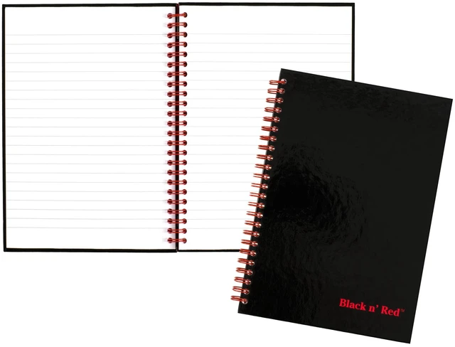Main image of Black n' Red Notebook/Journal L67000, 8 1/4" x 5 7/8", Black/Red, 70 Pages