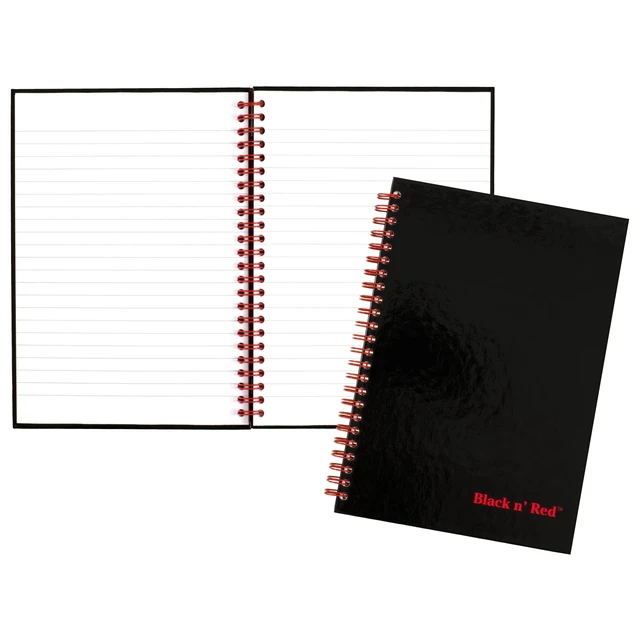 Alt view image 3 of 7 - Black n' Red Notebook/Journal L67000, 8 1/4" x 5 7/8", Black/Red, 70 Pages