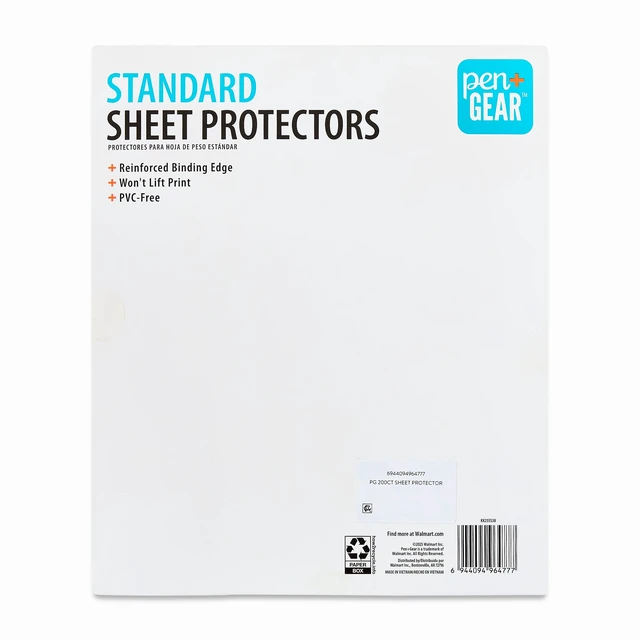 Alt view image 2 of 6 - Pen+Gear Standard Sheet Protectors, Letter Size, 8.5 x 11 Inches, 100 Count
