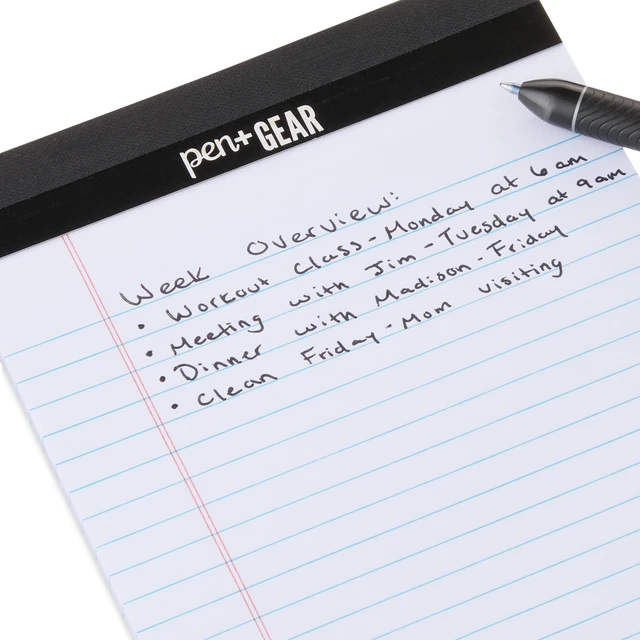 Alt view image 5 of 6 - Pen+Gear Narrow Ruled Heavyweight Junior Legal Pads, 5"x8", White Paper, 50 Sheets Each, 6 Pack