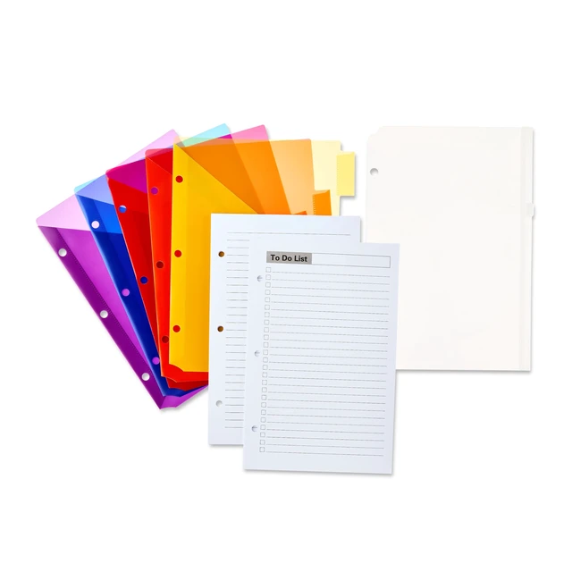 Alt view image 5 of 6 - Pen+Gear 38-Piece Mini-Binder Accessory Pack, Zipper Pouch, Tab Dividers and Note Sheets