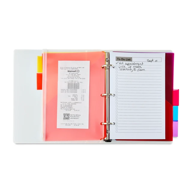 Alt view image 2 of 6 - Pen+Gear 38-Piece Mini-Binder Accessory Pack, Zipper Pouch, Tab Dividers and Note Sheets