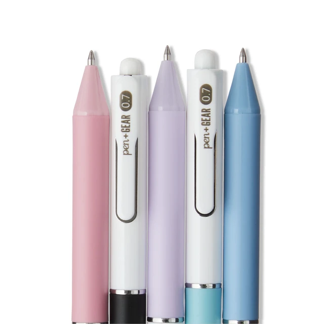 Alt view image 2 of 5 - Pen+Gear Retractable Gel Pen, Medium Point, 0.7mm, Assorted Colors, 8 Count