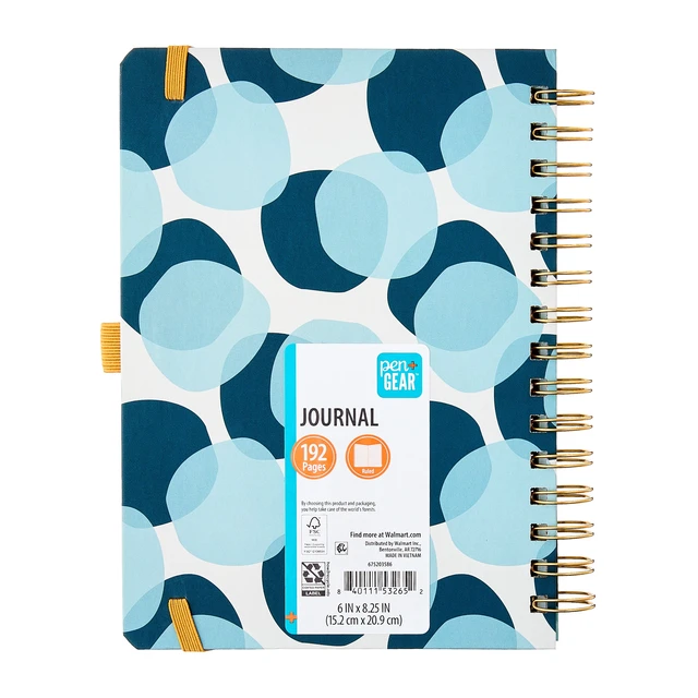Alt view image 4 of 6 - Pen+Gear Ruled Journal, 6in x 8.25in, Blue Polka Dots, 192 Pages