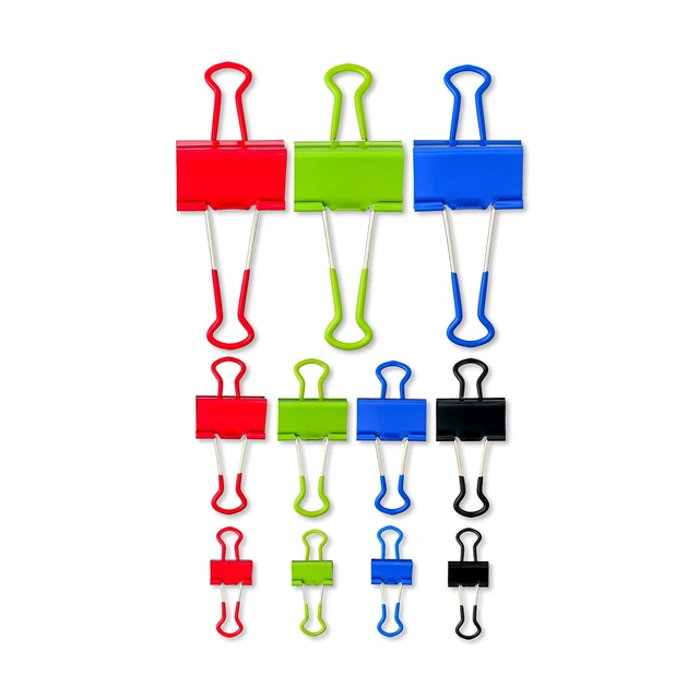 Alt view image 2 of 5 - Pen+Gear Grip Binder Clips, Assorted Colors and Sizes, 24 Count
