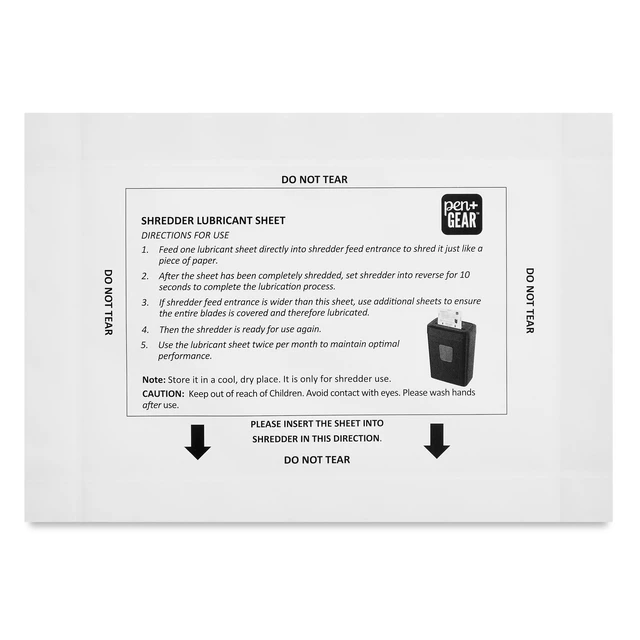 Alt view image 3 of 6 - Pen+Gear Paper Shredder Self-Lubricating Sheets, 12 Count