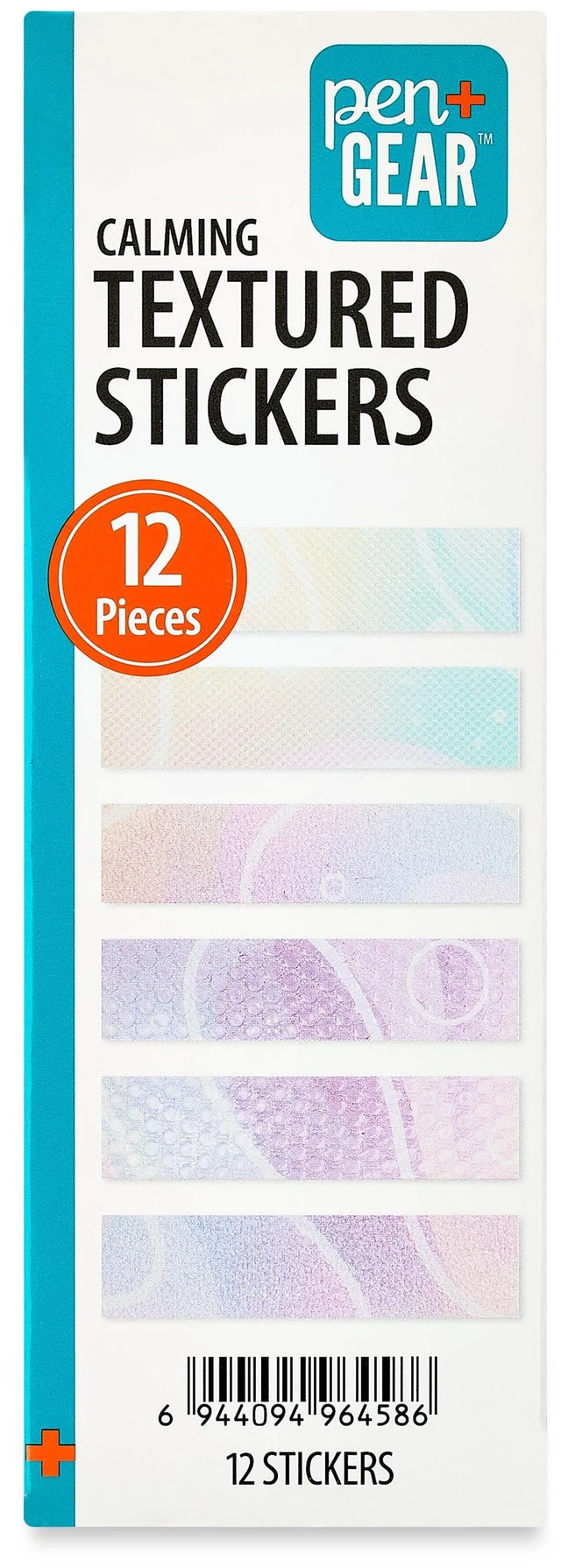 Main image of Pen+Gear 12-Pack Adaptive Calming Textured Stickers, Colorful Patterns for Sensory Support