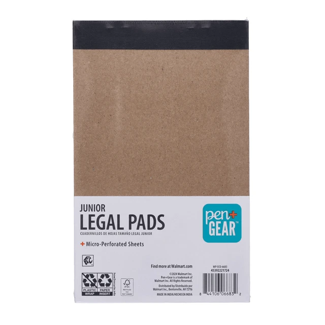 Alt view image 6 of 7 - Pen+Gear Wide Ruled Junior Legal Pads, 5" x 8", White Paper, 50 Sheets Each, 6 Pack