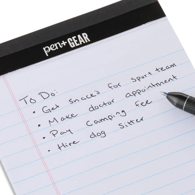 Alt view image 2 of 7 - Pen+Gear Wide Ruled Junior Legal Pads, 5" x 8", White Paper, 50 Sheets Each, 6 Pack
