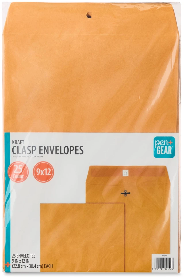 Main image of Pen+Gear Kraft Clasp Envelopes, 9in x 12in, 25 Count