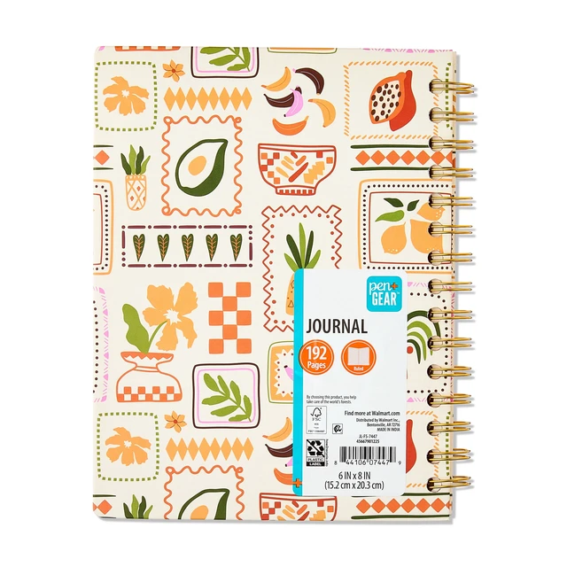 Alt view image 3 of 6 - Pen+Gear Double Wire Hardcover Journal, Tropical Fruit, 6" x 8", 192 Ruled Pages