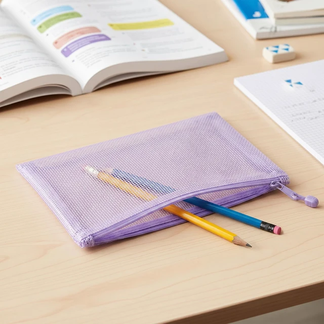 Alt view image 2 of 6 - Pen+Gear Letter Size Mesh Zipper Bags, 6 Count, Assorted Colors