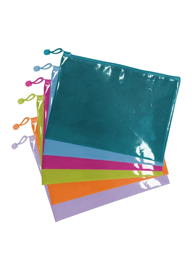 Alt view image 3 of 6 - Pen+Gear Letter Size Mesh Zipper Bags, 6 Count, Assorted Colors