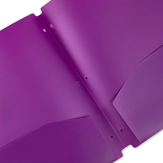 Alt view image 2 of 6 - Pen+Gear 2-Pocket Poly Folders, 9.4"x11.4", Assorted Colors, 10 Count