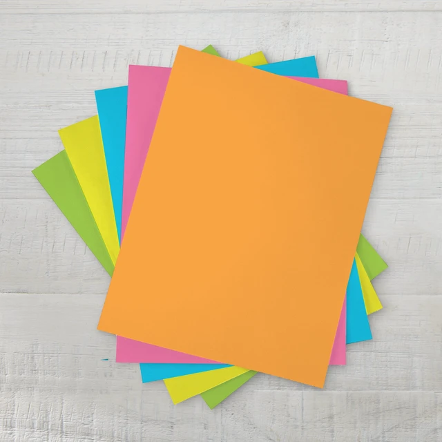 Alt view image 2 of 5 - Pen+Gear Assorted Neon Card Stock, 8.5" x 11", 65 lb, 50 Sheets