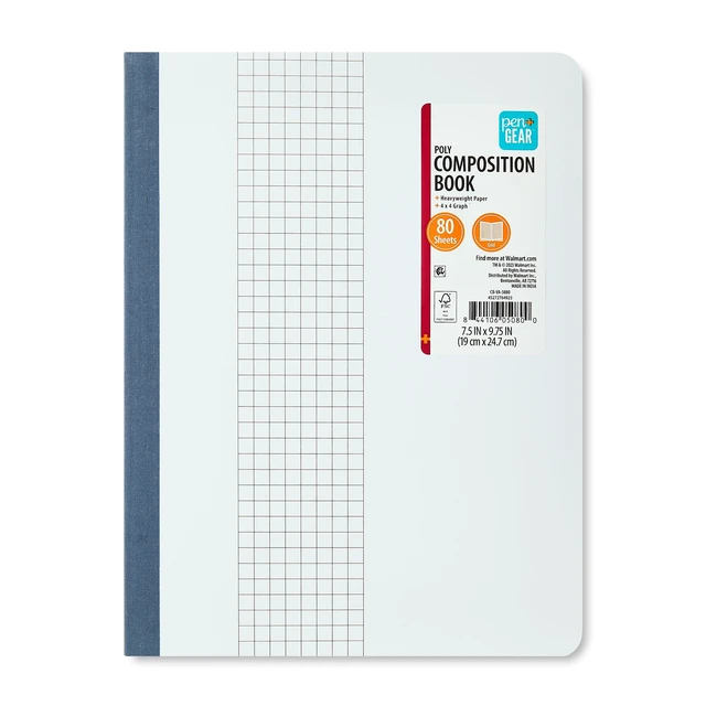 Alt view image 2 of 6 - 4-Pack Pen+Gear Composition Book, Grid Ruled, Poly Cover, 80 Sheets, 7.5"x9.75"