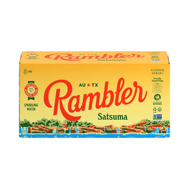 Alt view image 5 of 6 - Rambler Satsuma Sparkling Water, 12 fl oz, 8 Cans, 2 Pack
