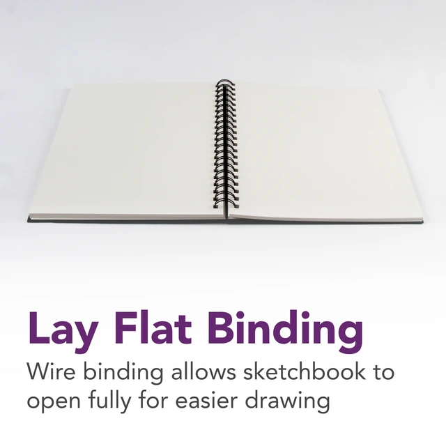 Alt view image 5 of 6 - Daler-Rowney Simply Sketchbook, Wire Binding, 8.5" X 11", Soft White, 100gsm, 80 Sheets