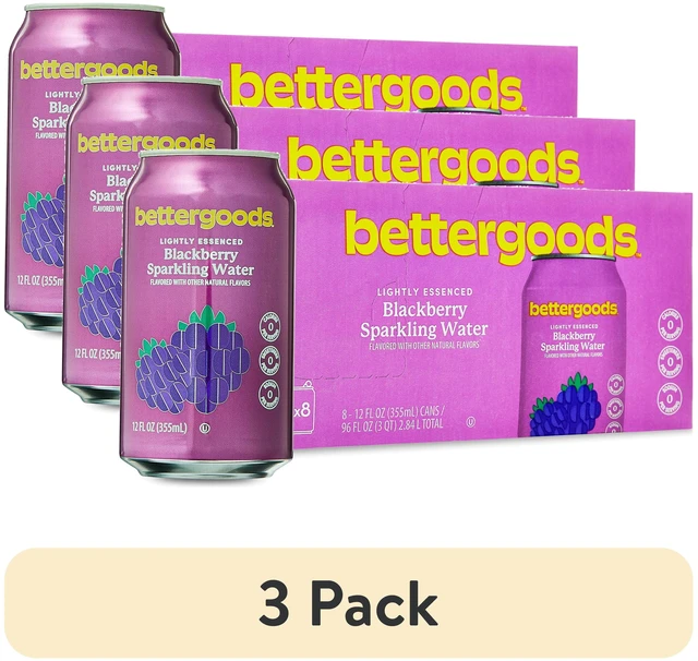 Main image of Bettergoods Blackberry Flavored Sparkling Water, 12 fl oz, 8 Cans, 3-Pack