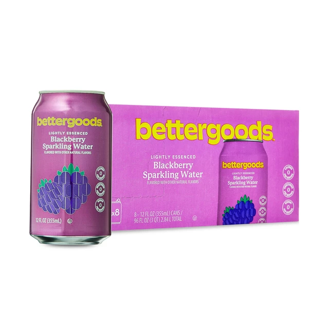Alt view image 5 of 6 - Bettergoods Blackberry Flavored Sparkling Water, 12 fl oz, 8 Cans, 3-Pack