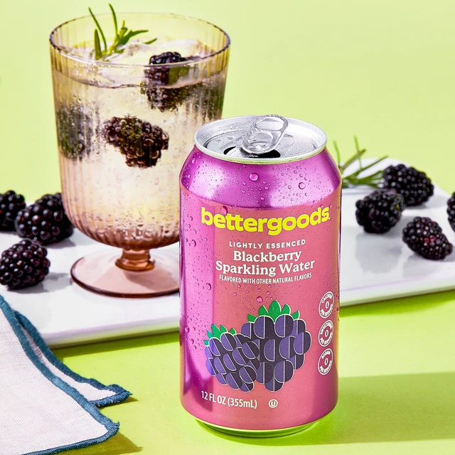 Alt view image 2 of 6 - Bettergoods Blackberry Flavored Sparkling Water, 12 fl oz, 8 Cans, 3-Pack