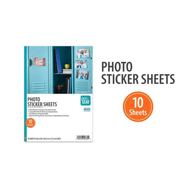 Alt view image 5 of 5 - Pen+Gear Photo Stickers 4"x6" White 10 Sheets