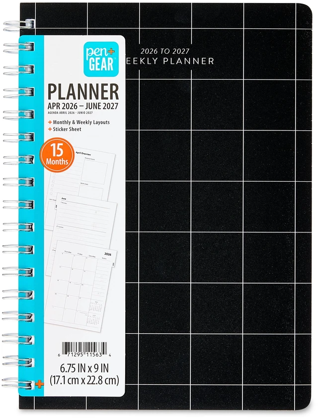 Main image of Pen+Gear Medium Grid Planner, April 2026 to June 2027
