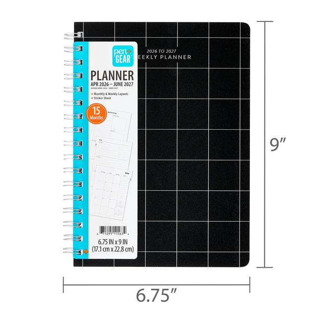 Alt view image 3 of 5 - Pen+Gear Medium Grid Planner, April 2026 to June 2027