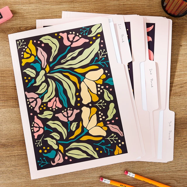 Alt view image 3 of 6 - Pen+Gear 3-Tab File Folders, Letter Size, Floral Multicolor, 9 Count, 9.5in x 11.6in, 2 Pack