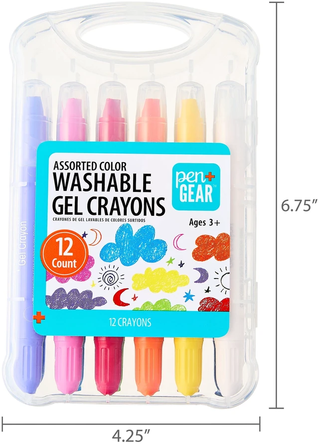 Alt view image 3 of 6 - Pen+Gear Assorted Colors Washable Gel Crayons, 12 Count