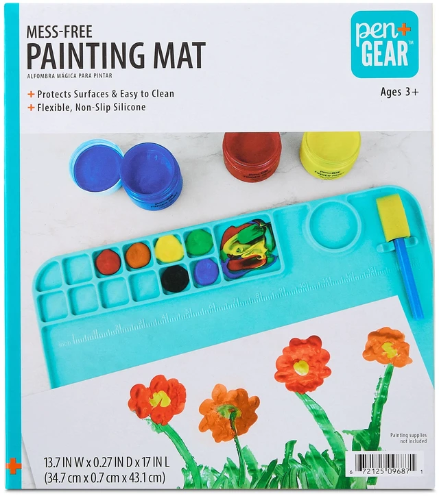 Main image of Pen+Gear Silicone Painting Mat 13.75 x 17 Inch with Paint Cup for Kids