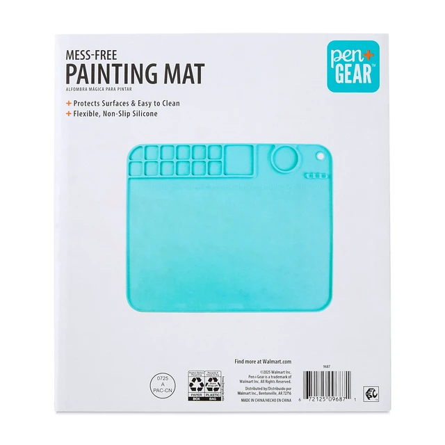 Alt view image 3 of 6 - Pen+Gear Silicone Painting Mat 13.75 x 17 Inch with Paint Cup for Kids