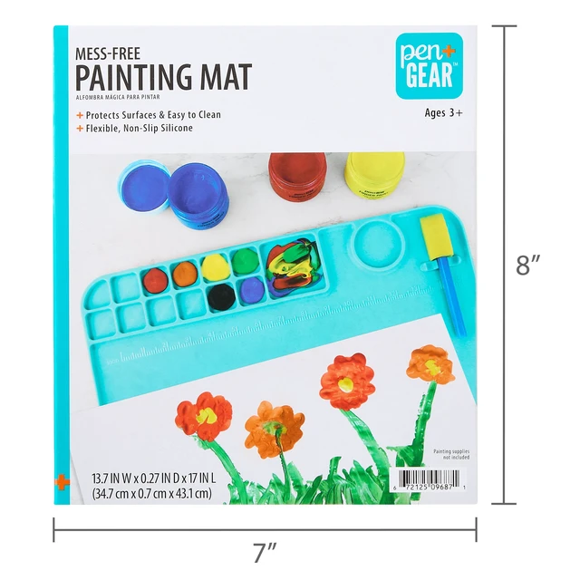 Alt view image 2 of 6 - Pen+Gear Silicone Painting Mat 13.75 x 17 Inch with Paint Cup for Kids