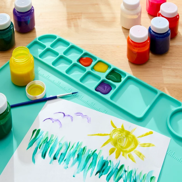 Alt view image 6 of 6 - Pen+Gear Silicone Painting Mat 13.75 x 17 Inch with Paint Cup for Kids