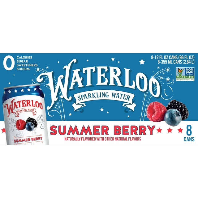 Alt view image 2 of 5 - Waterloo Sparkling Water Summer Berry 12 fl oz, 8 Cans (3-Pack)