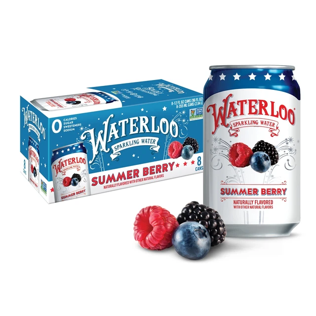 Alt view image 3 of 5 - Waterloo Sparkling Water Summer Berry 12 fl oz, 8 Cans (3-Pack)