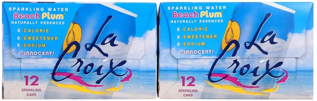 Main image of LaCroix Beach Plum Sparkling Water, 12 fl oz Cans, 2 Pack