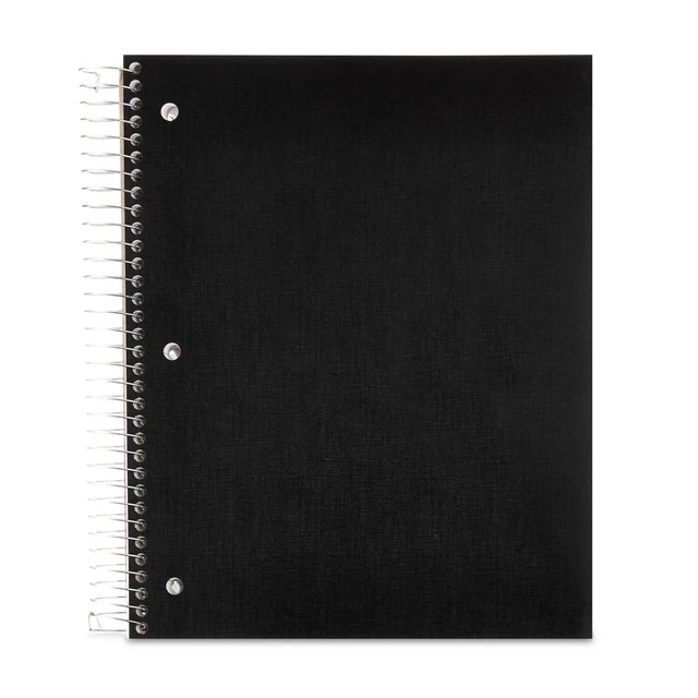 Alt view image 5 of 5 - Pen+Gear 5-Subject Wide Ruled Poly Notebook, 8.5 x 10.5 Inches, 160 Sheets, Black