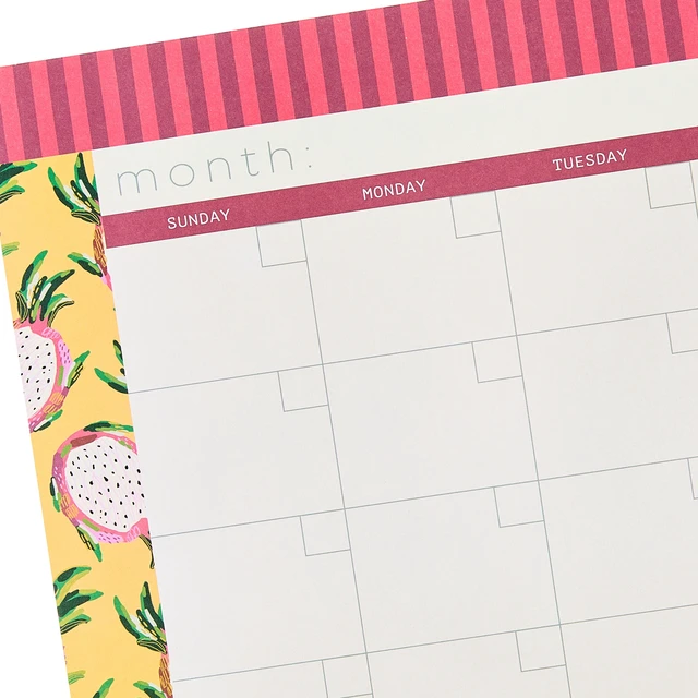 Alt view image 3 of 6 - Pen+Gear Monthly Undated Desk Planner Pad (17" x 11"), Multicolor Fruit Themed, 30 Sheets