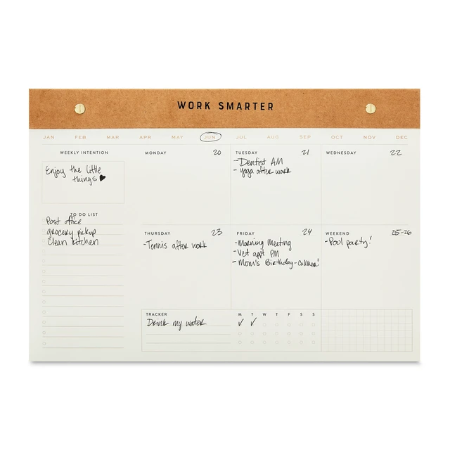 Alt view image 5 of 6 - Pen+Gear Kraft Desk Pad Weekly Planner, Undated, 14 x 9.75 Inch, 60 Sheets