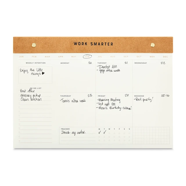 Alt view image 6 of 6 - Pen+Gear Kraft Desk Pad Weekly Planner, Undated, 14 x 9.75 Inch, 60 Sheets