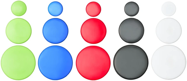 Alt view image 4 of 6 - Pen+Gear 30 Counts Round Plastic Covered Magnetic Buttons, Refrigerator Whiteboard Magnets, 5 Assorted Colors, Small Medium Large Sizes