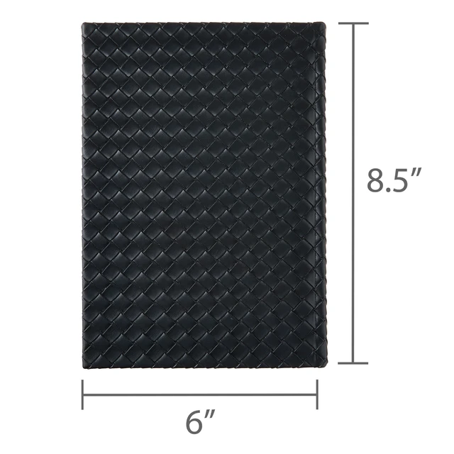 Alt view image 2 of 6 - Pen+Gear Woven Simulated Leather Journal, Black, 8.37in x 5.87in, 256 Lined Pages