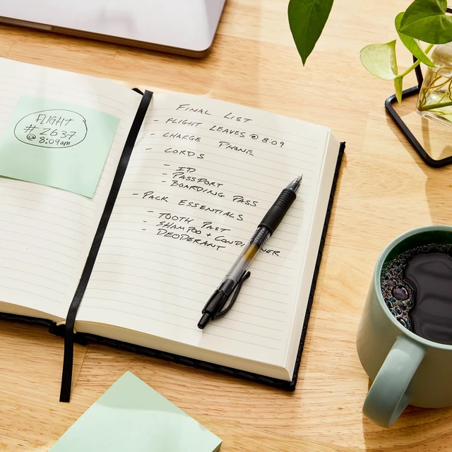 Alt view image 5 of 6 - Pen+Gear Woven Simulated Leather Journal, Black, 8.37in x 5.87in, 256 Lined Pages