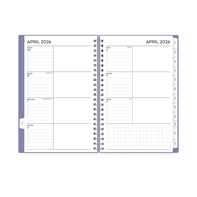 Alt view image 2 of 6 - Pen+Gear Monthly Weekly Planner 5"x8" Violet Sky 15-Month (April 2026 - June 2027)
