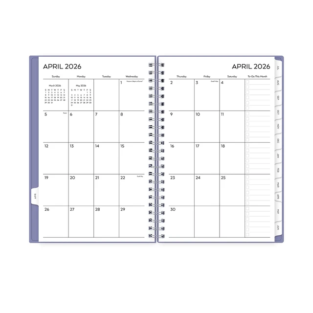 Alt view image 6 of 6 - Pen+Gear Monthly Weekly Planner 5"x8" Violet Sky 15-Month (April 2026 - June 2027)